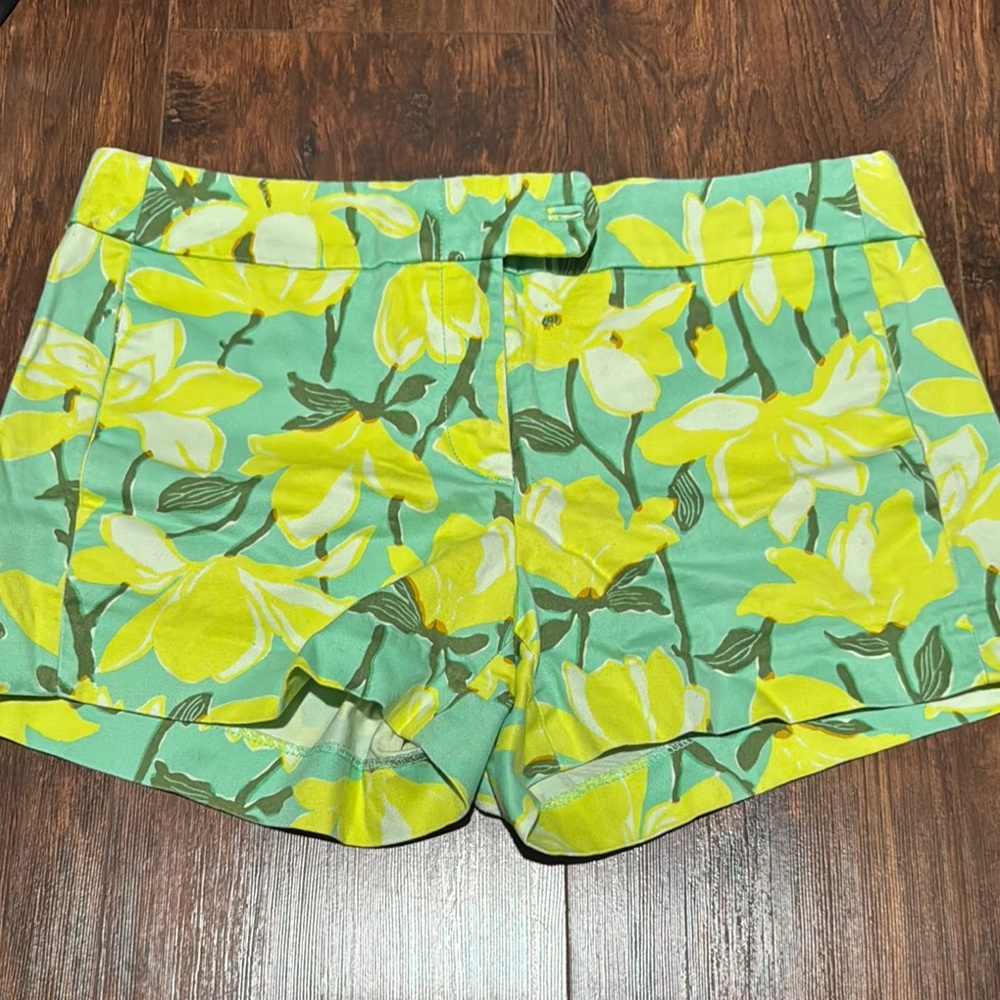 J. Crew Green and Yellow Floral Women's Shorts